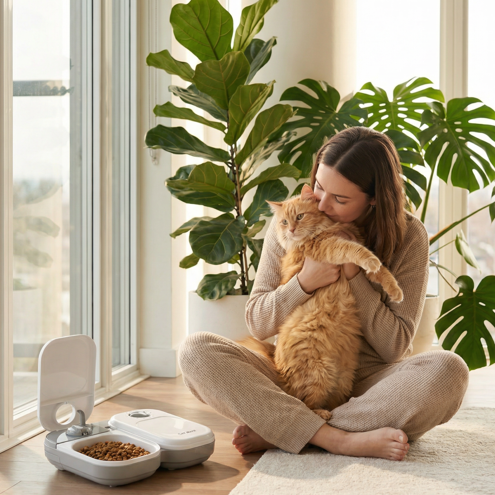 Cat Mate Two-meal Automatic Dry/Wet Food Pet Feeder (C200)