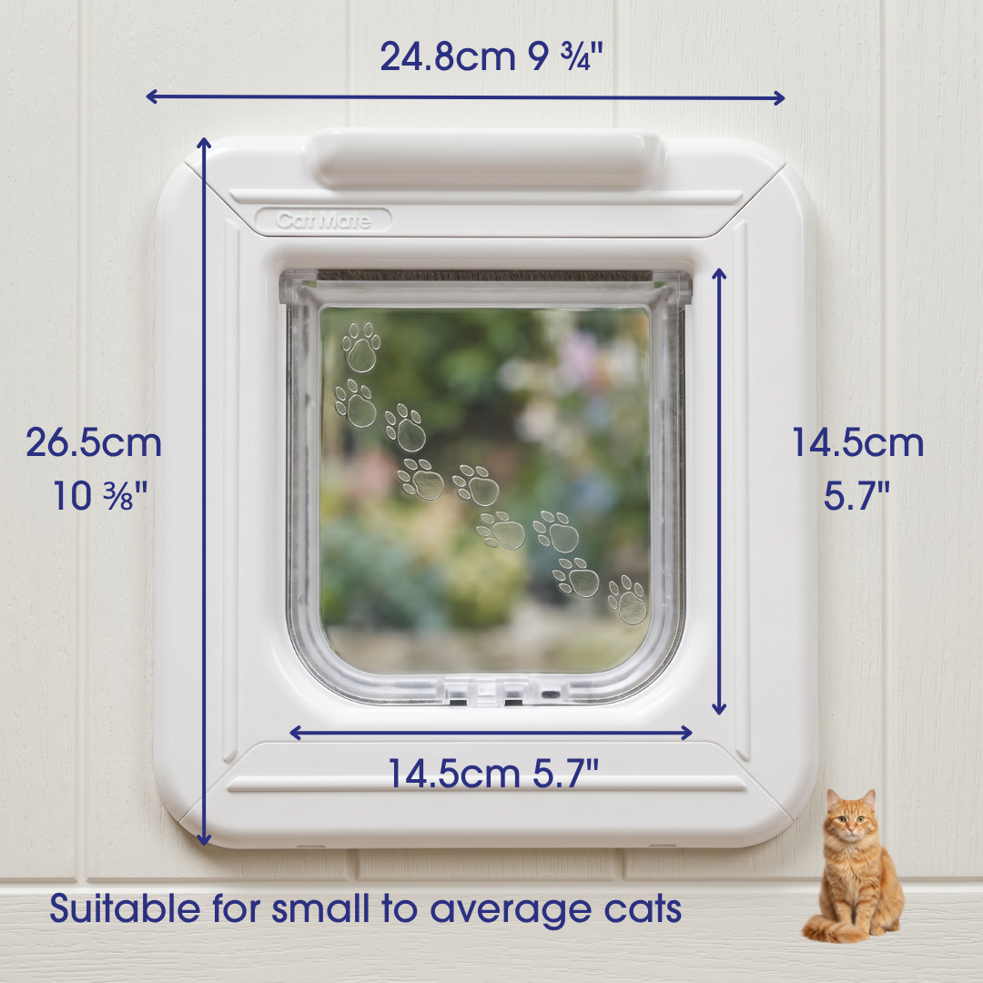 Cat Mate Elite Microchip Cat Flap with Timer & 4-Way Lock – White (355W)