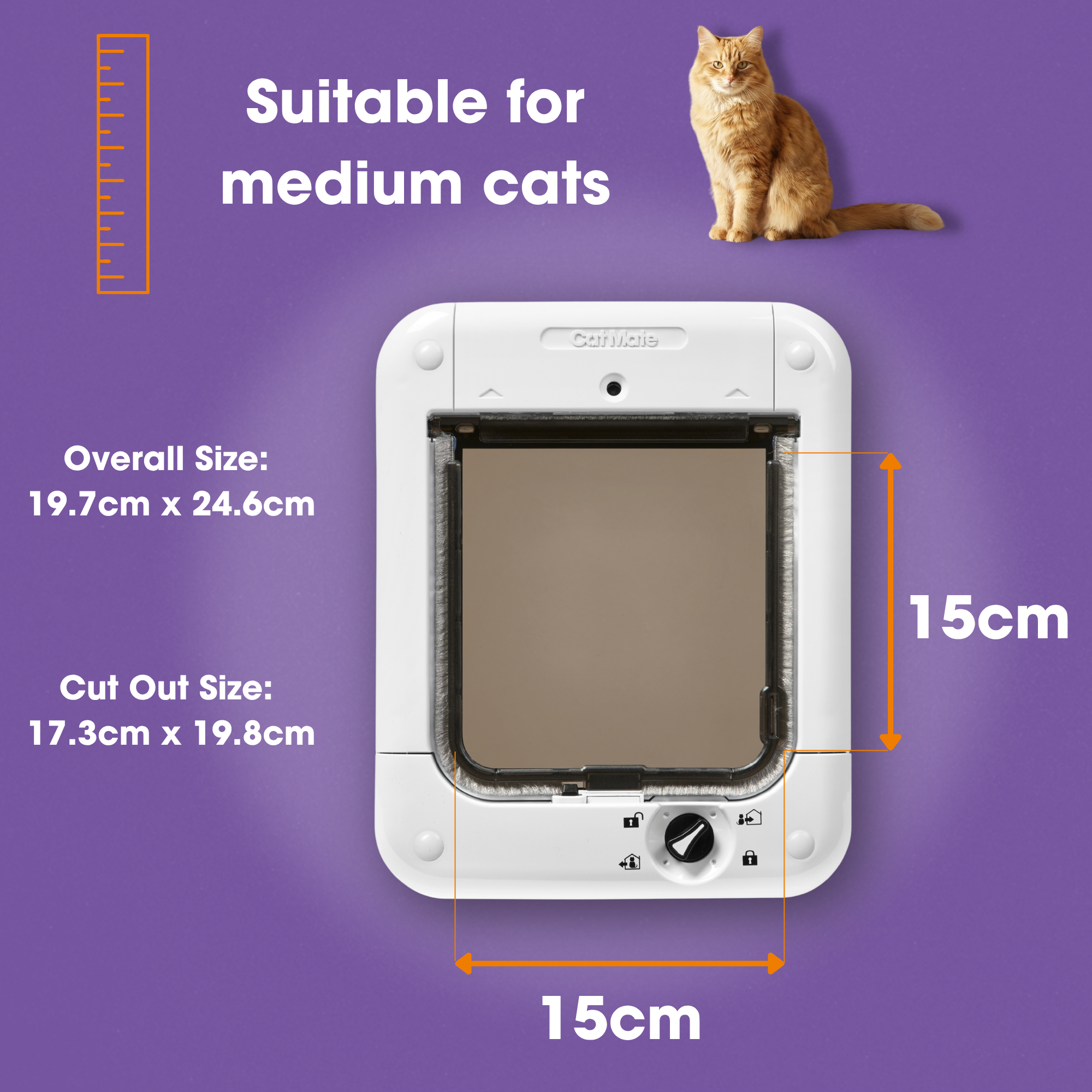 Cat Mate Microchip-Activated Cat Flap with Manual Lock (360)