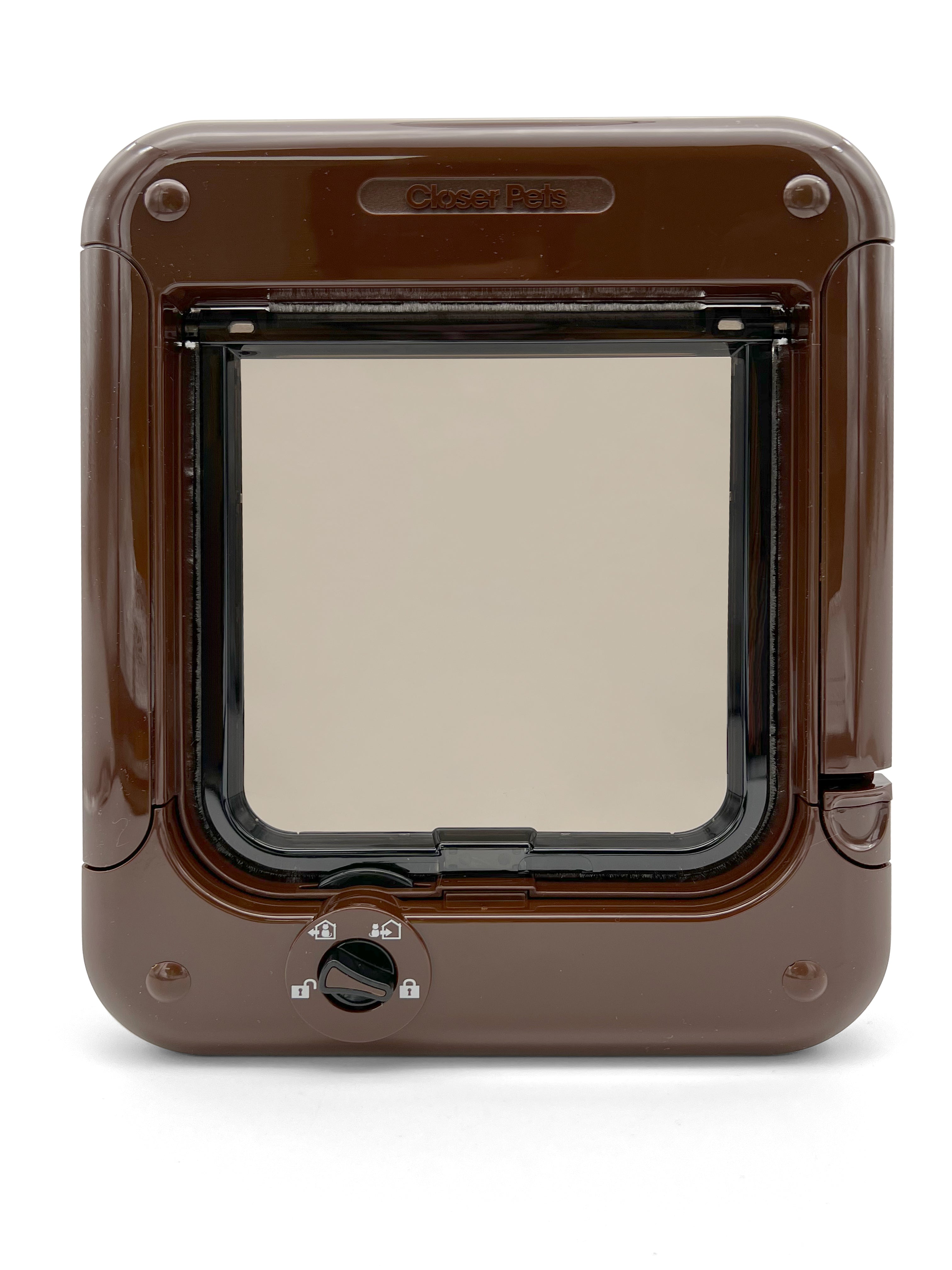 Closer Pets Rotary 4-Way-Locking Cat Flap - Brown (CP358B) Brown