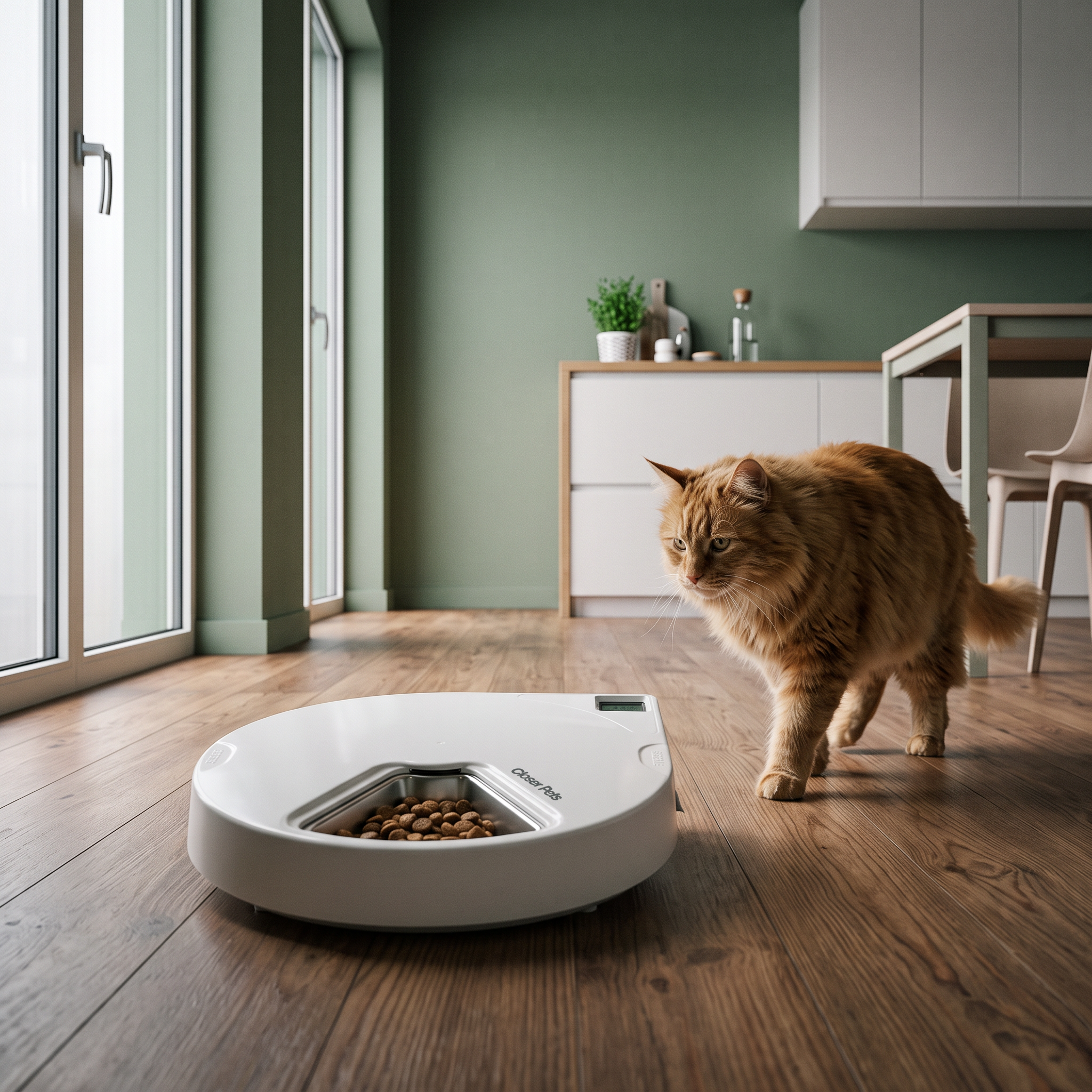 Closer Pets Five-Meal Automatic Pet Feeder with Stainless Steel Bowl Inserts (C500)