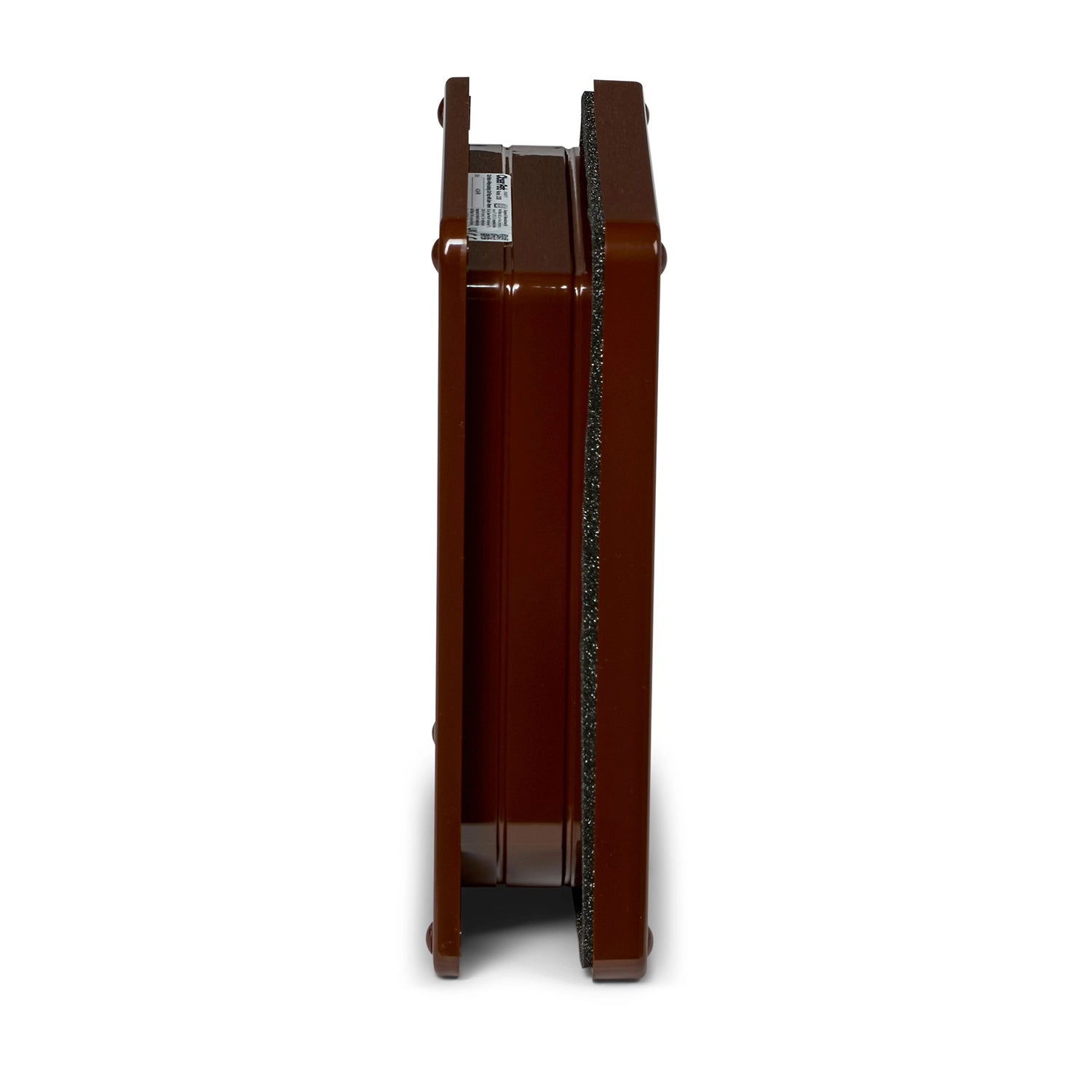 A side view of the brown cat door with door liner up to 50mm, on a white background