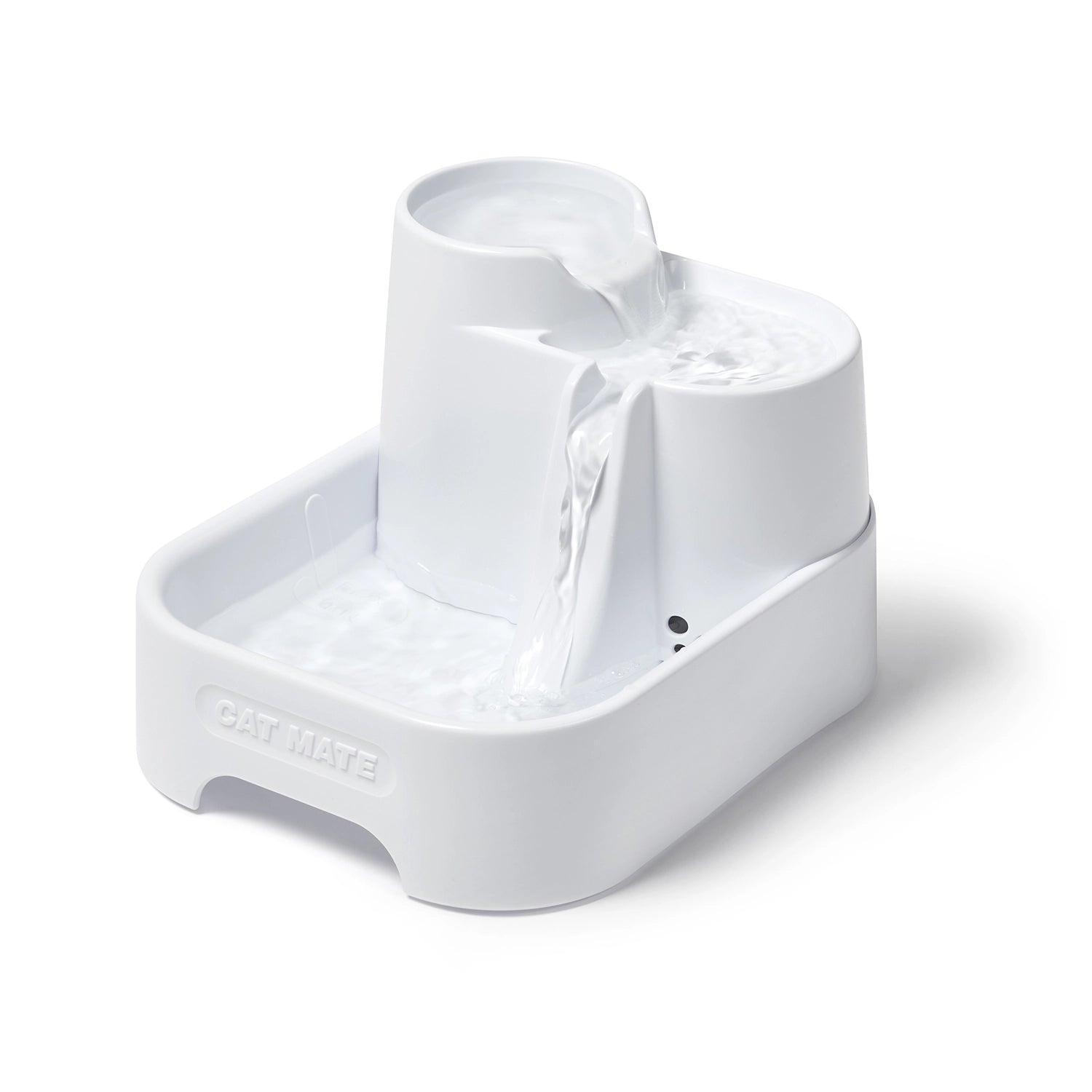 White Cat Mate pet water fountain on a white background