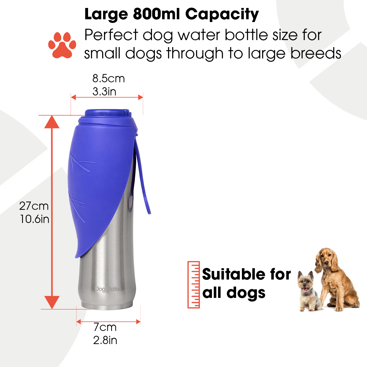 Dog Mate 800ml Insulated Stainless Steel Travel Flask