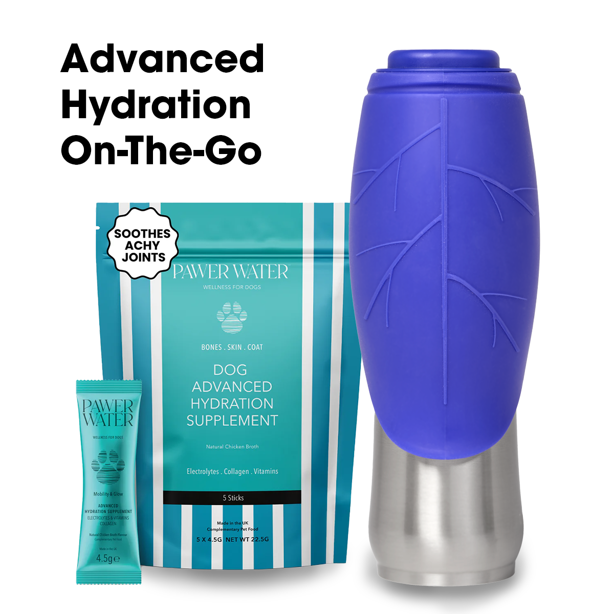 Dog Mate 800ml Insulated Water Bottle with Pawer Water Pouch