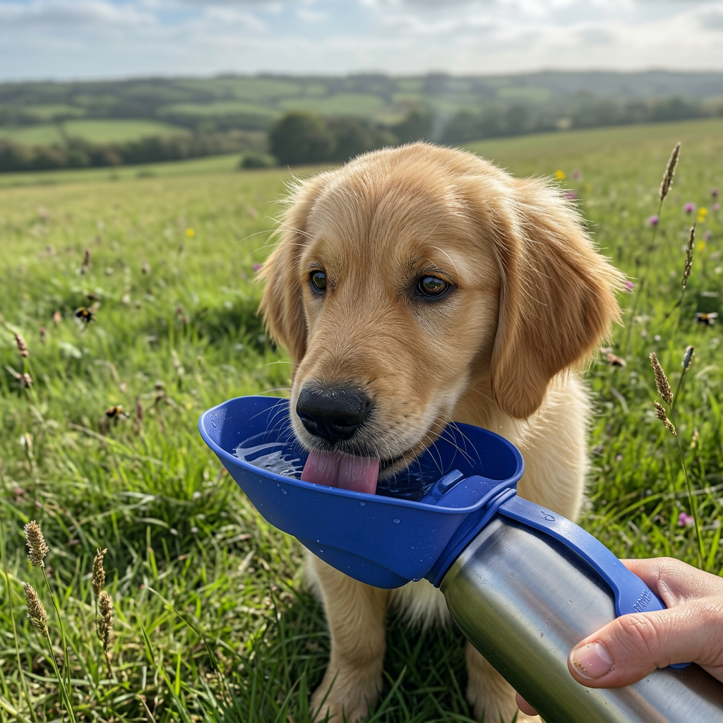 Insulated Stainless Steel Dog Water Bottle & Travel Bowl