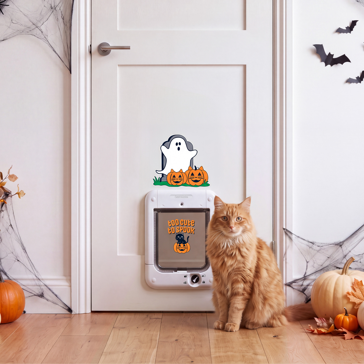 Cat Flap & Pet Door Vinyl Stickers – Halloween & Christmas Designs
