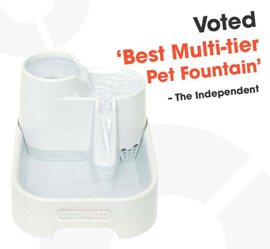 Cat Mate Three-level Cat & Small Dog Pet Water Drinking Fountain White (335W)