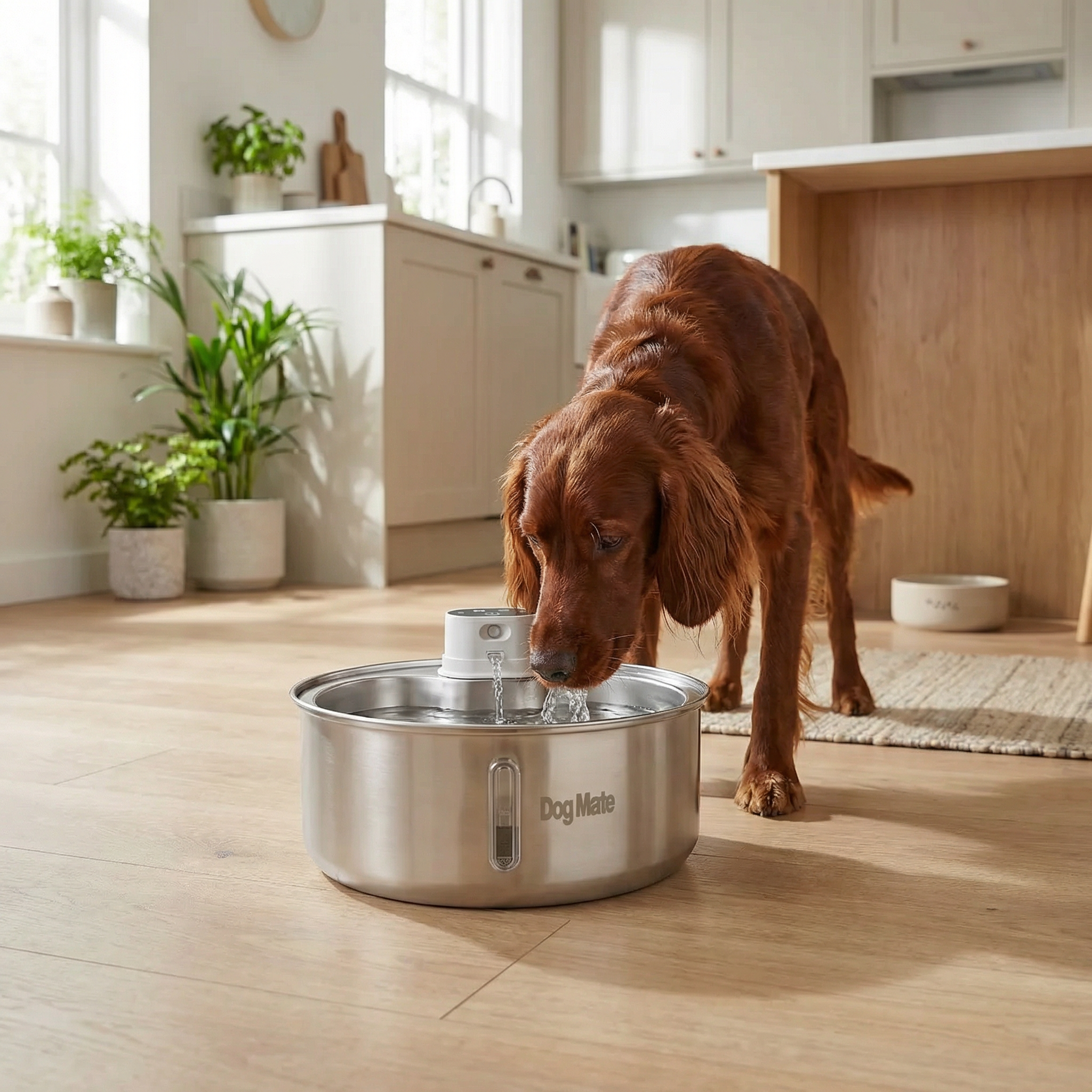 Dog Mate 8 Litre Stainless Steel Cordless Pet Water Fountain