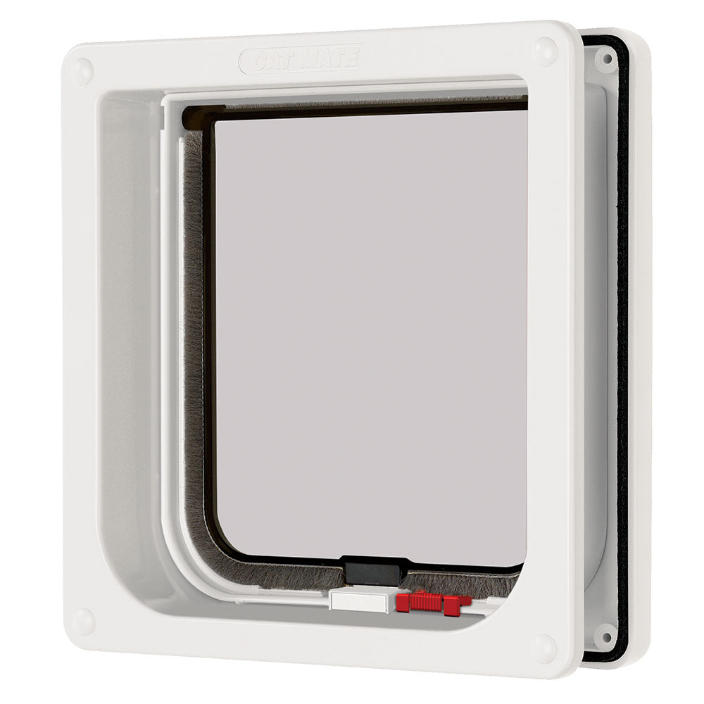 Cat Mate Lockable Cat Flap with Door Liner to 50mm White (2 inches) (234W)