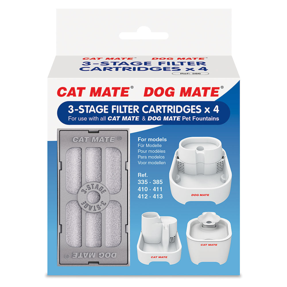 Cat Mate 3-Stage Filter Cartridges: Pet Fountain (4 Pack) (386)