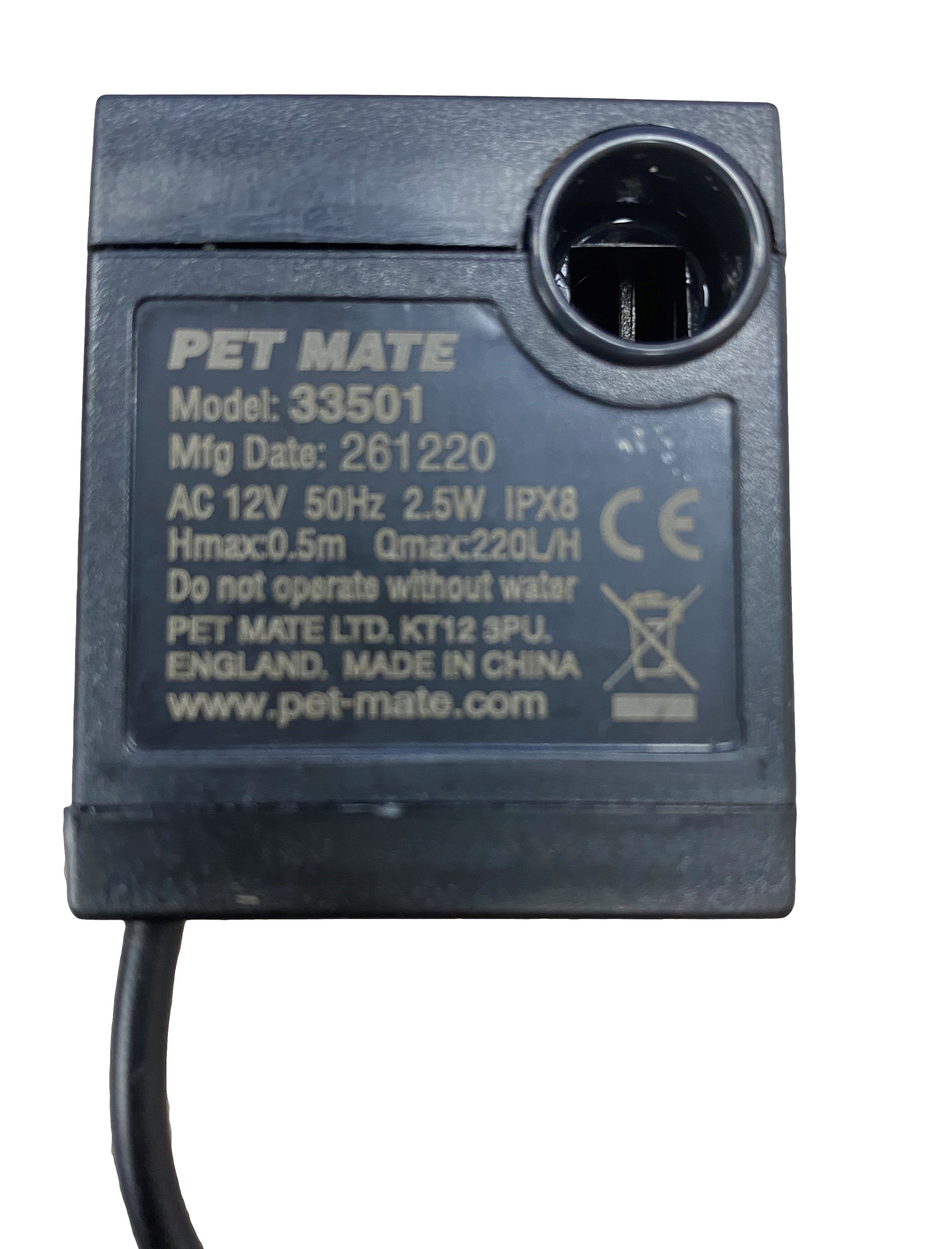 Replacement Pump Cat Mate and Dog Mate Pet Fountain 354
