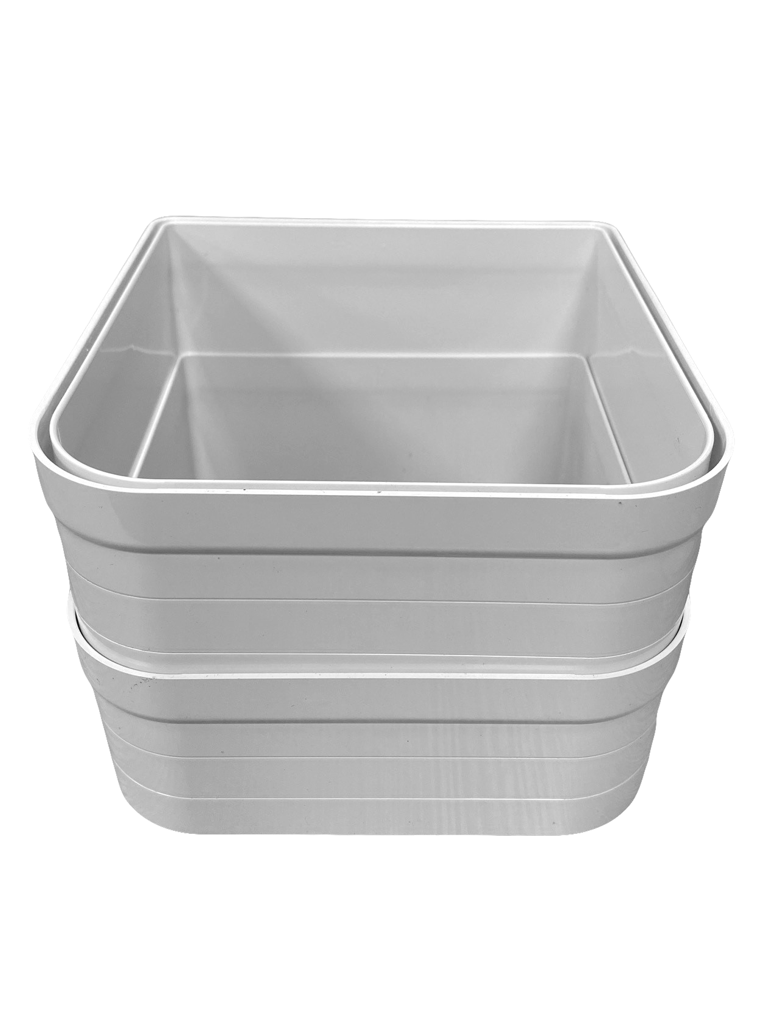 Two white wall liners stacked together on a clear background