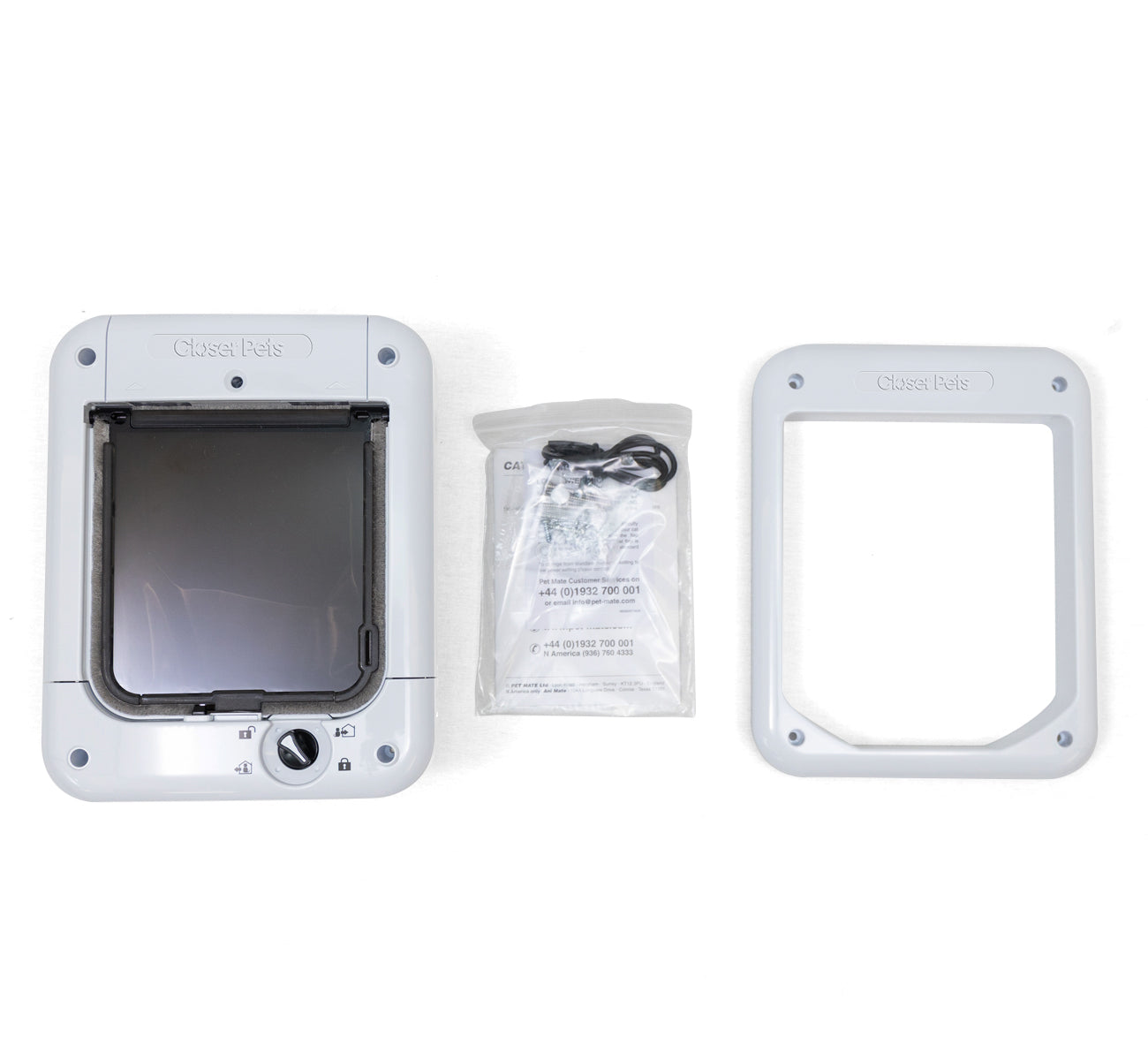 Closer Pets Microchip-activated Weatherproof Flap/Door with Manual Lock – White (CP360W)