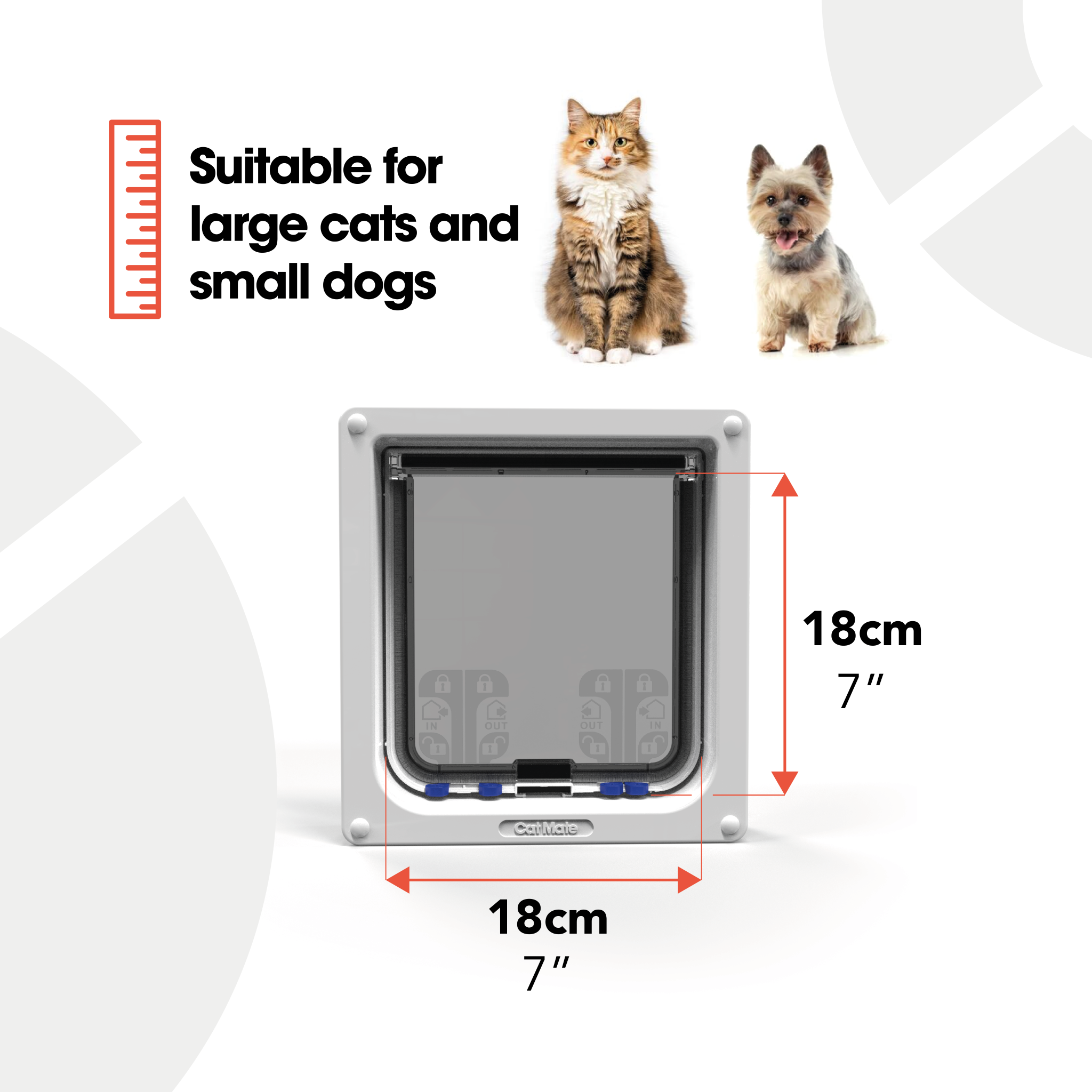 Cat Mate Large Cat Flap With 4 Way Lock - Grey (221G)