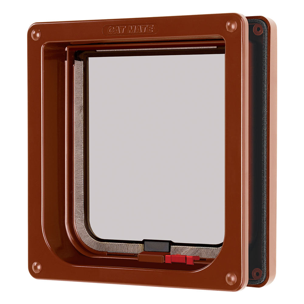 Cat Mate Lockable Cat Flap with Door Liner to 50mm Brown (2 inches) (234B)