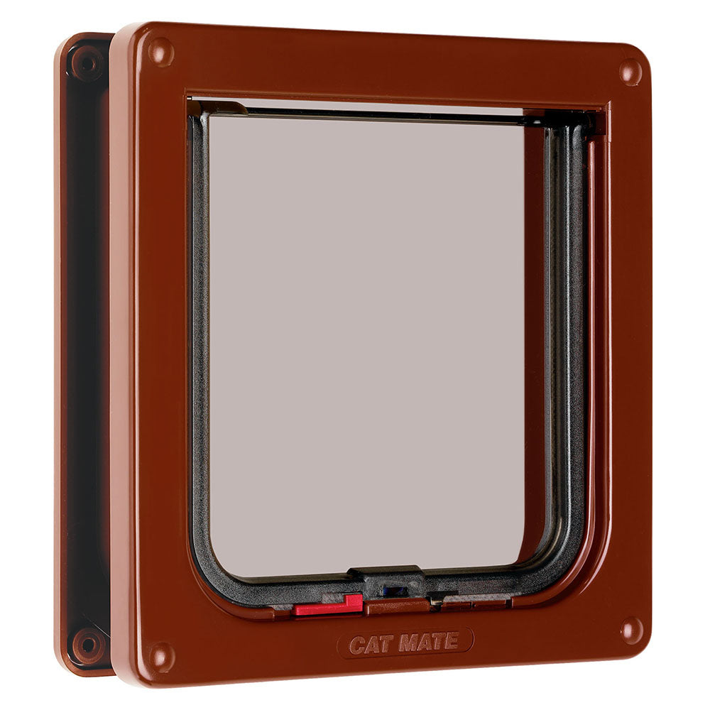 Cat Mate Lockable Cat Flap with Door Liner to 50mm Brown (2 inches) (234B)