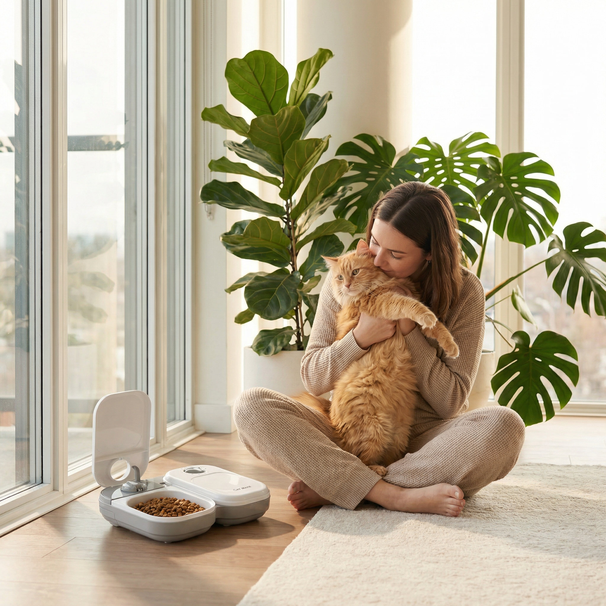 Cat Mate Two-meal Automatic Dry/Wet Food Pet Feeder (C200)