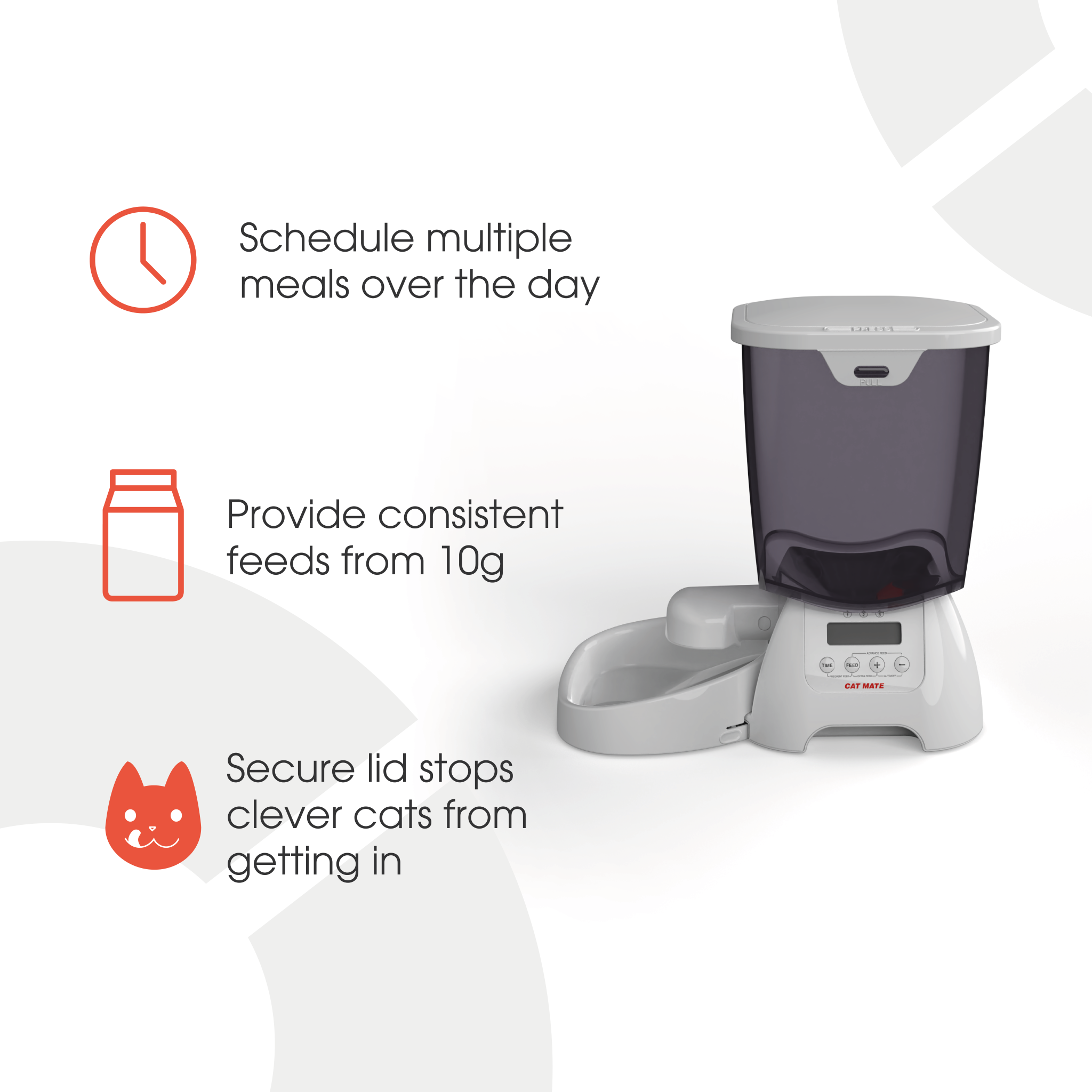 Cat Mate Multi-meal Automatic Dry Food Pet Feeder with Digital Timer (C3000)