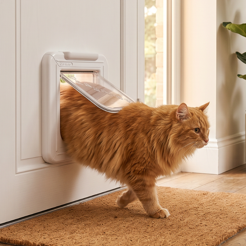 Cat Mate Elite Microchip Cat Flap with Timer & 4-Way Lock – White (355W)