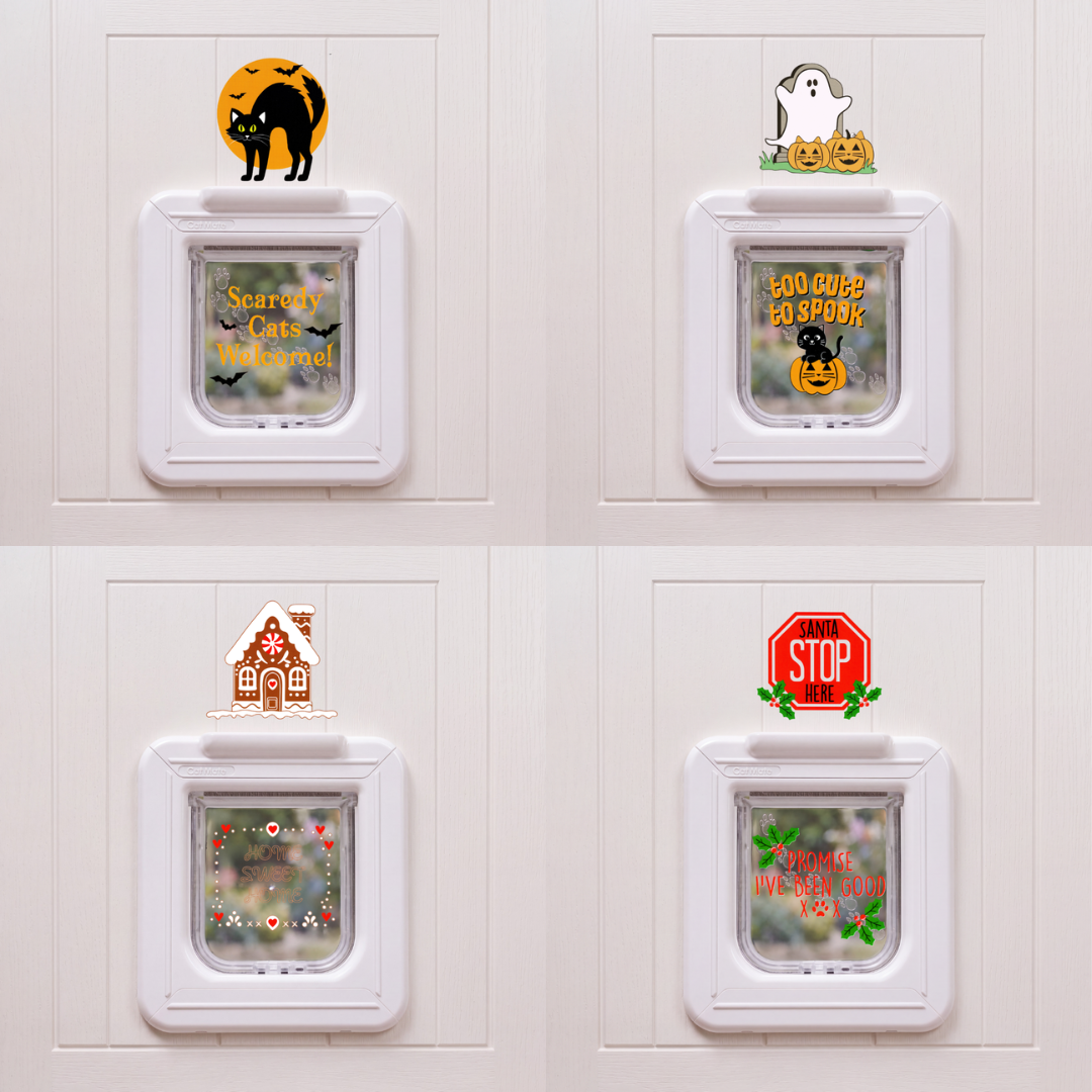 Cat Mate 355 Elite Microchip Cat Flap + Seasonal Sticker Set
