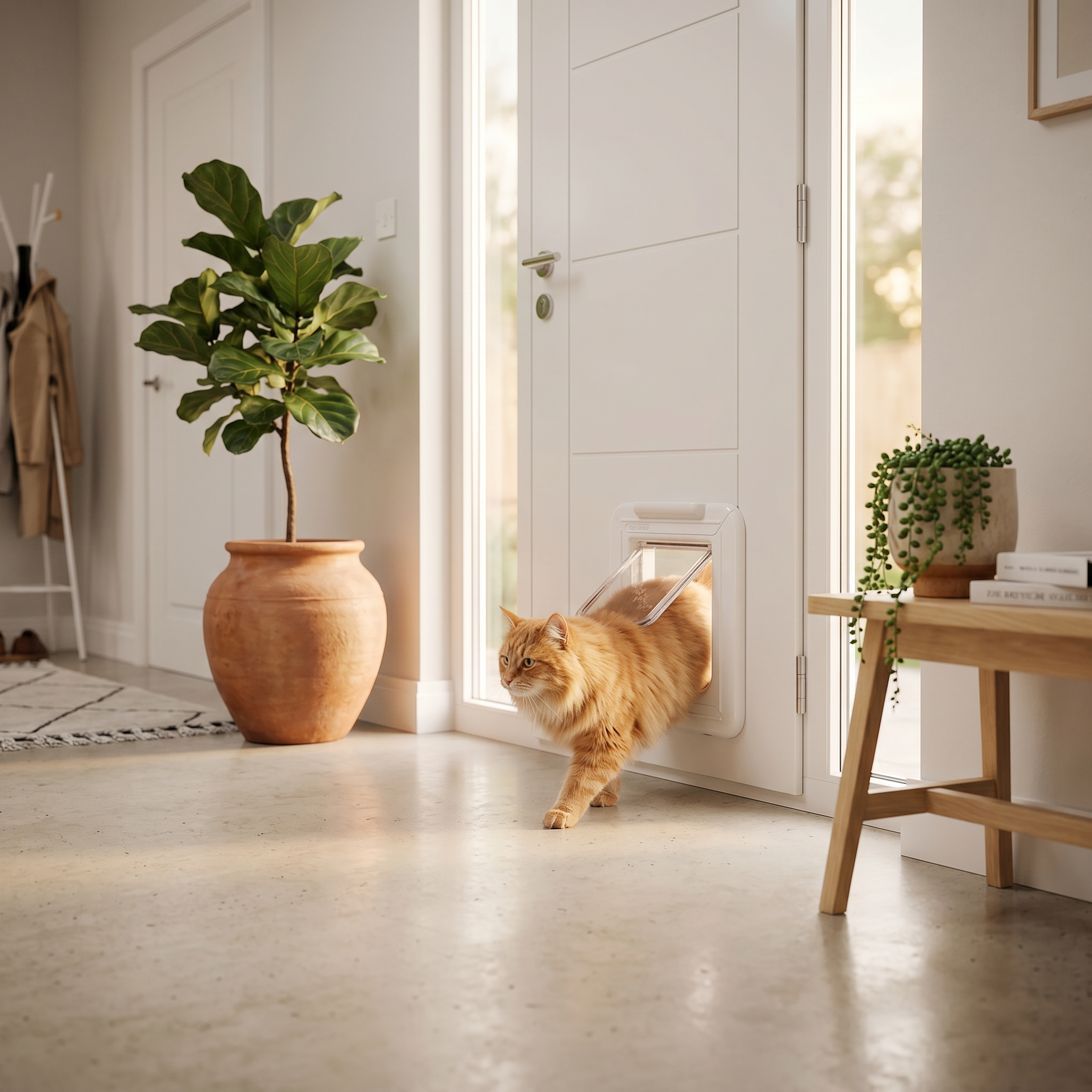 Cat Mate Elite Microchip Cat Flap with Timer & 4-Way Lock – White (355W)