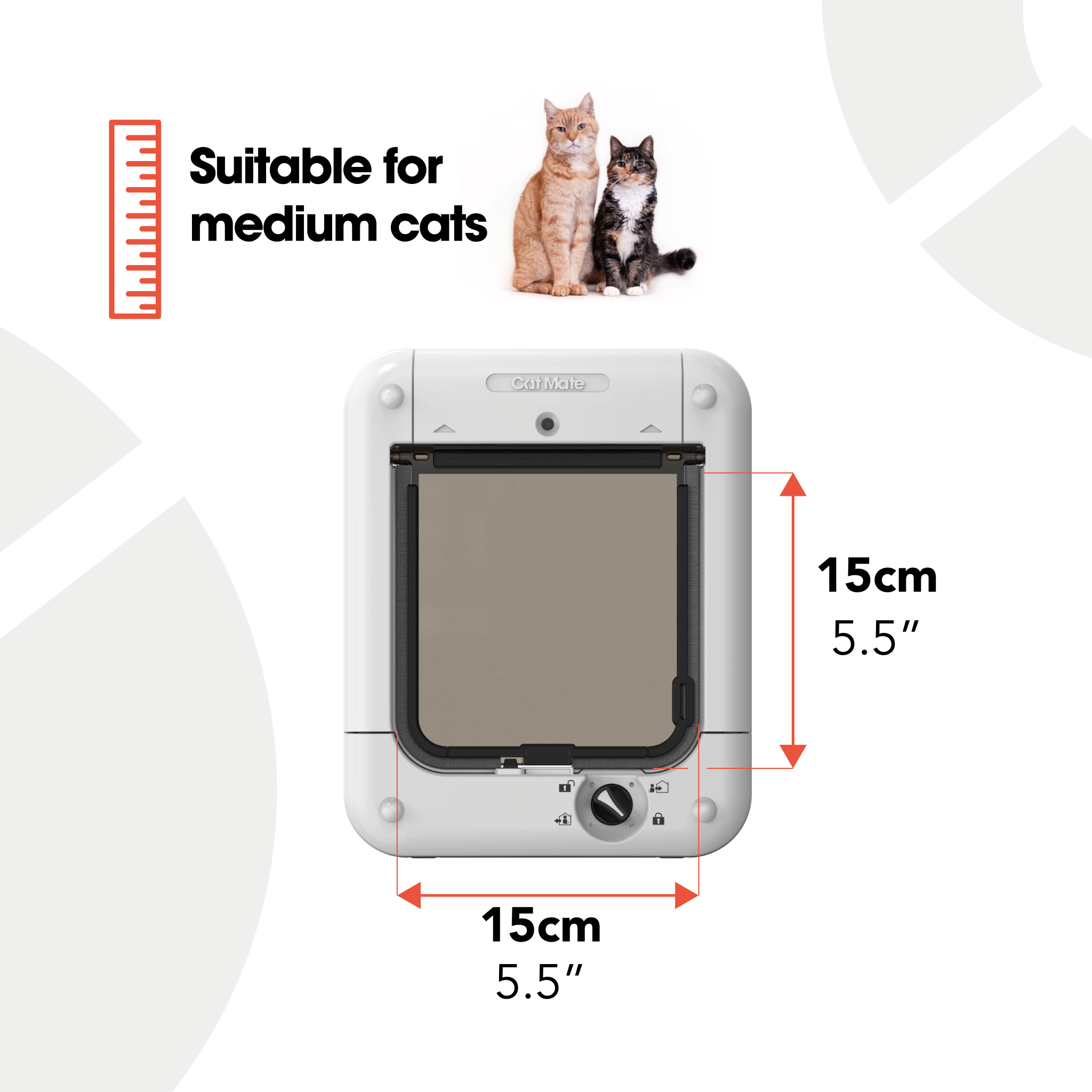 Cat Mate Microchip-activated Weatherproof Flap/Door with Manual Lock – White (360W)