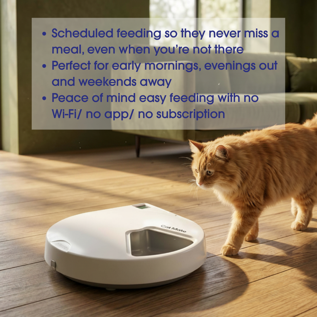 Cat Mate C500 Five-meal Automatic Pet Feeder with Digital Timer - For Cats & Dogs