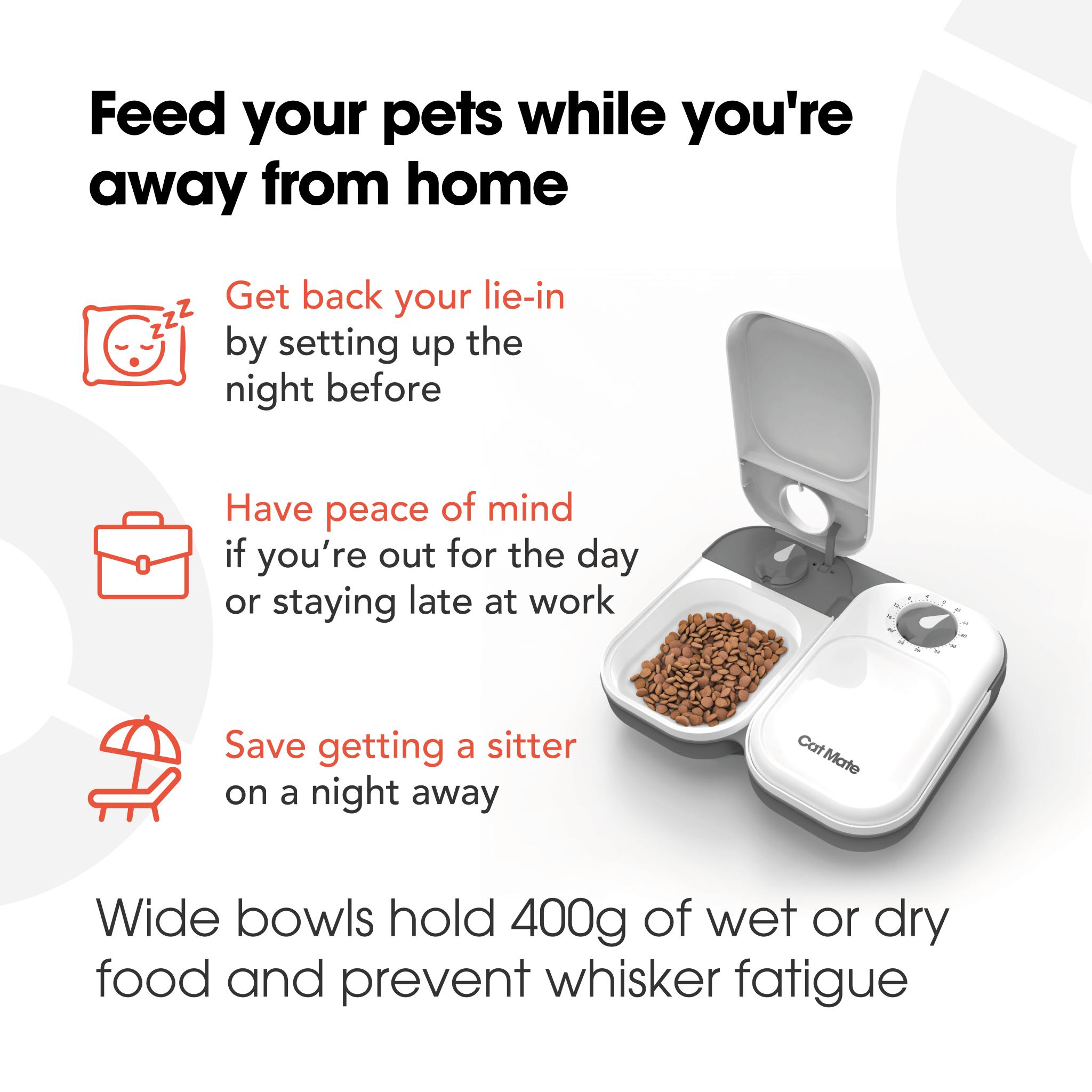 Cat Mate Two-meal Automatic Dry/Wet Food Pet Feeder (C200)