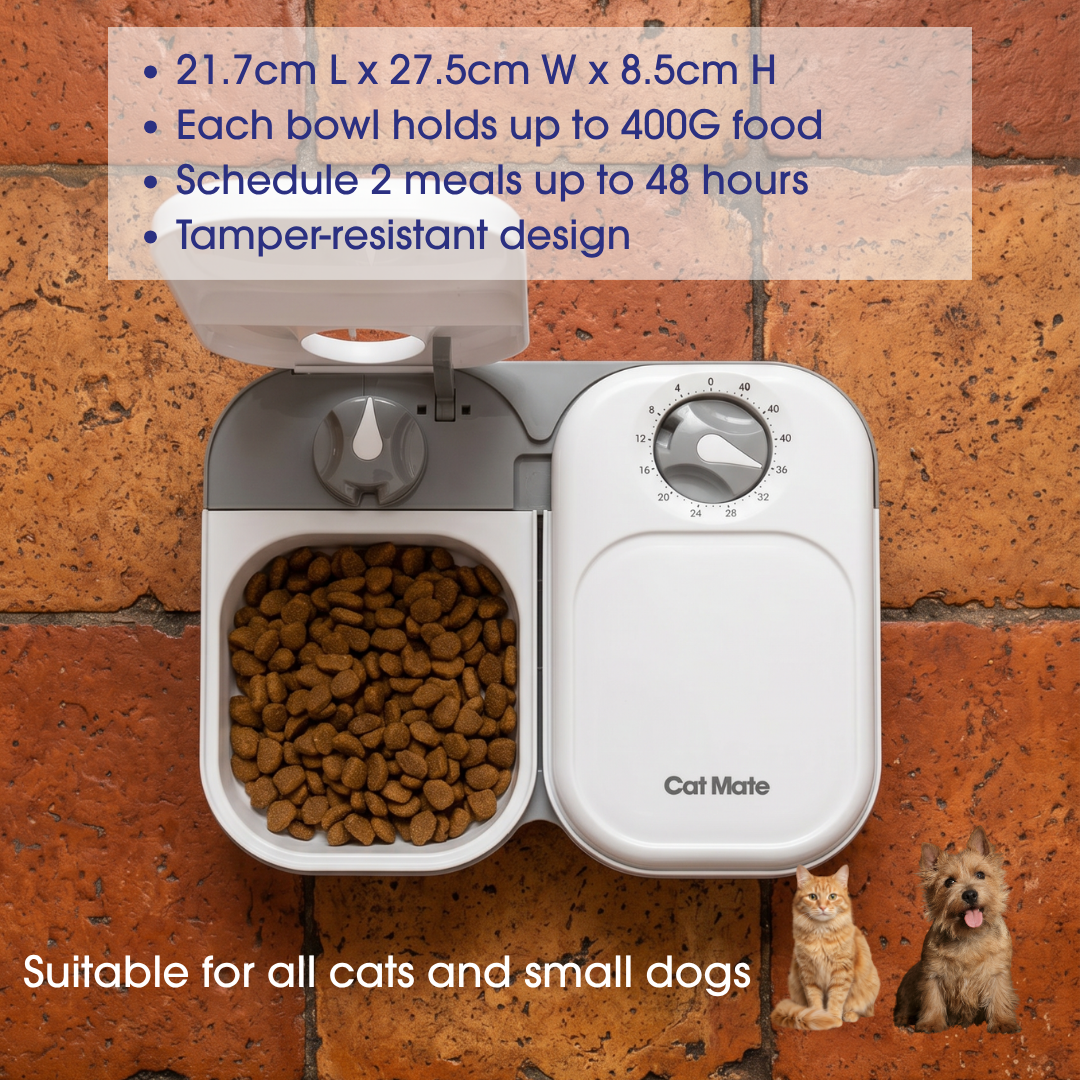 Cat Mate Two-meal Automatic Dry/Wet Food Pet Feeder (C200)