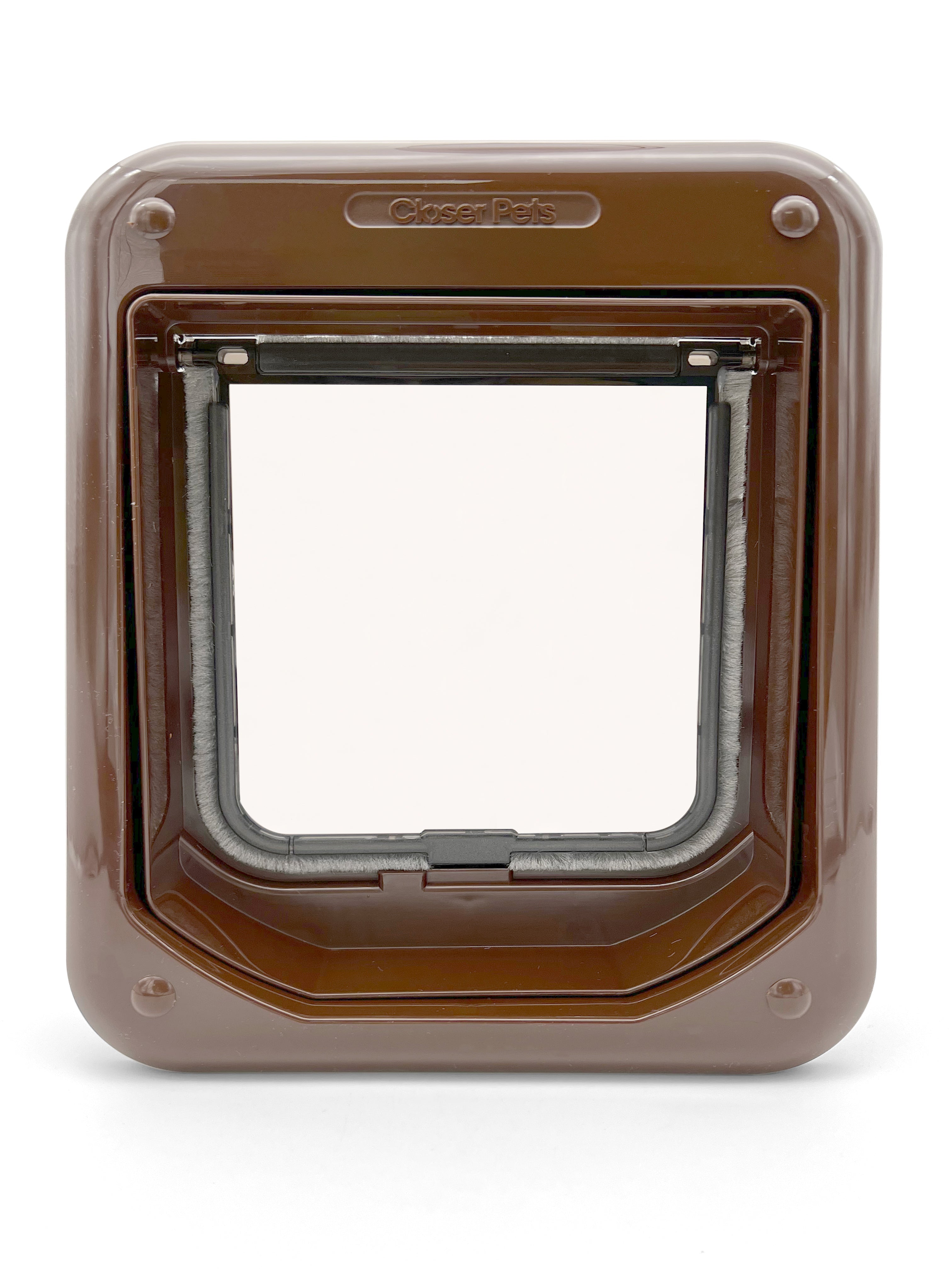 Closer Pets Rotary 4-Way-Locking Cat Flap - Brown