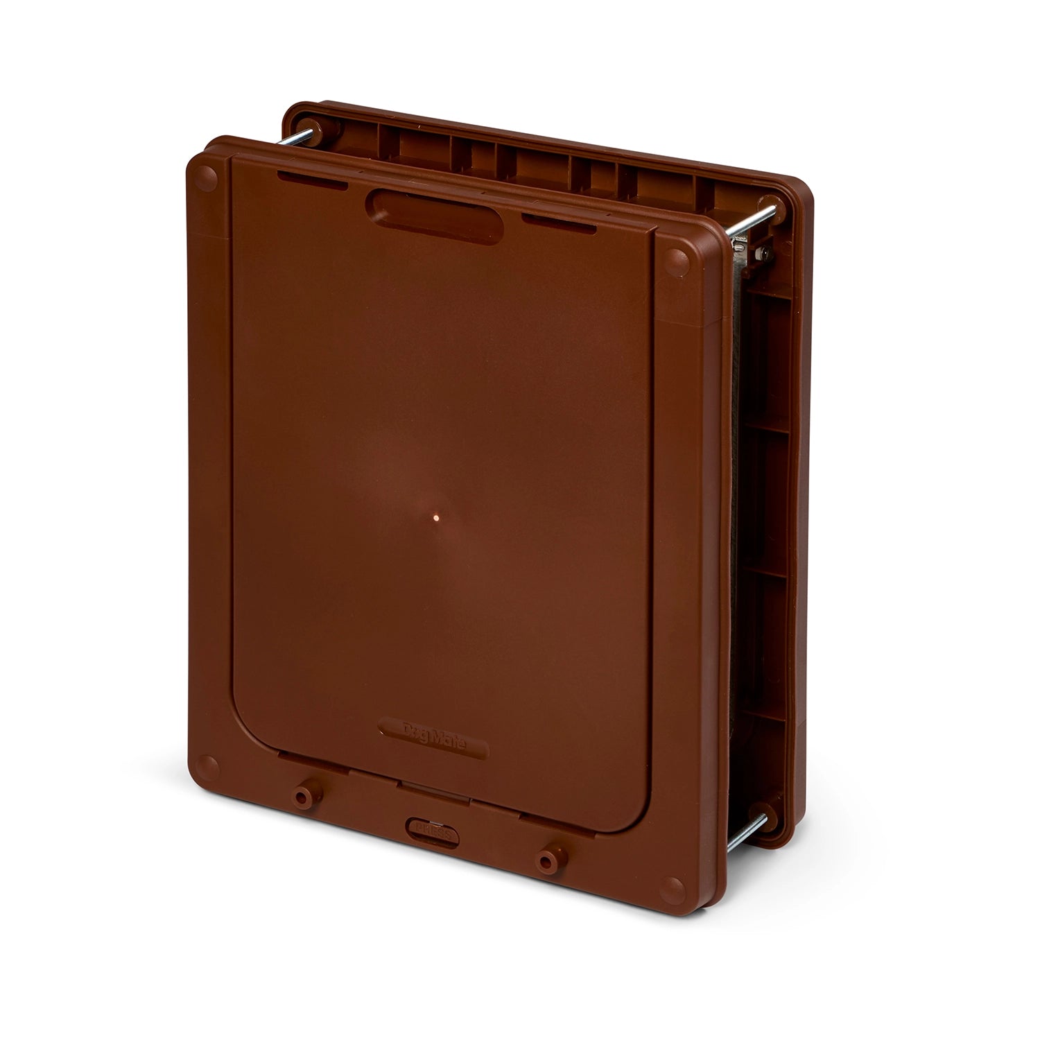 Brown pet door on a white background
