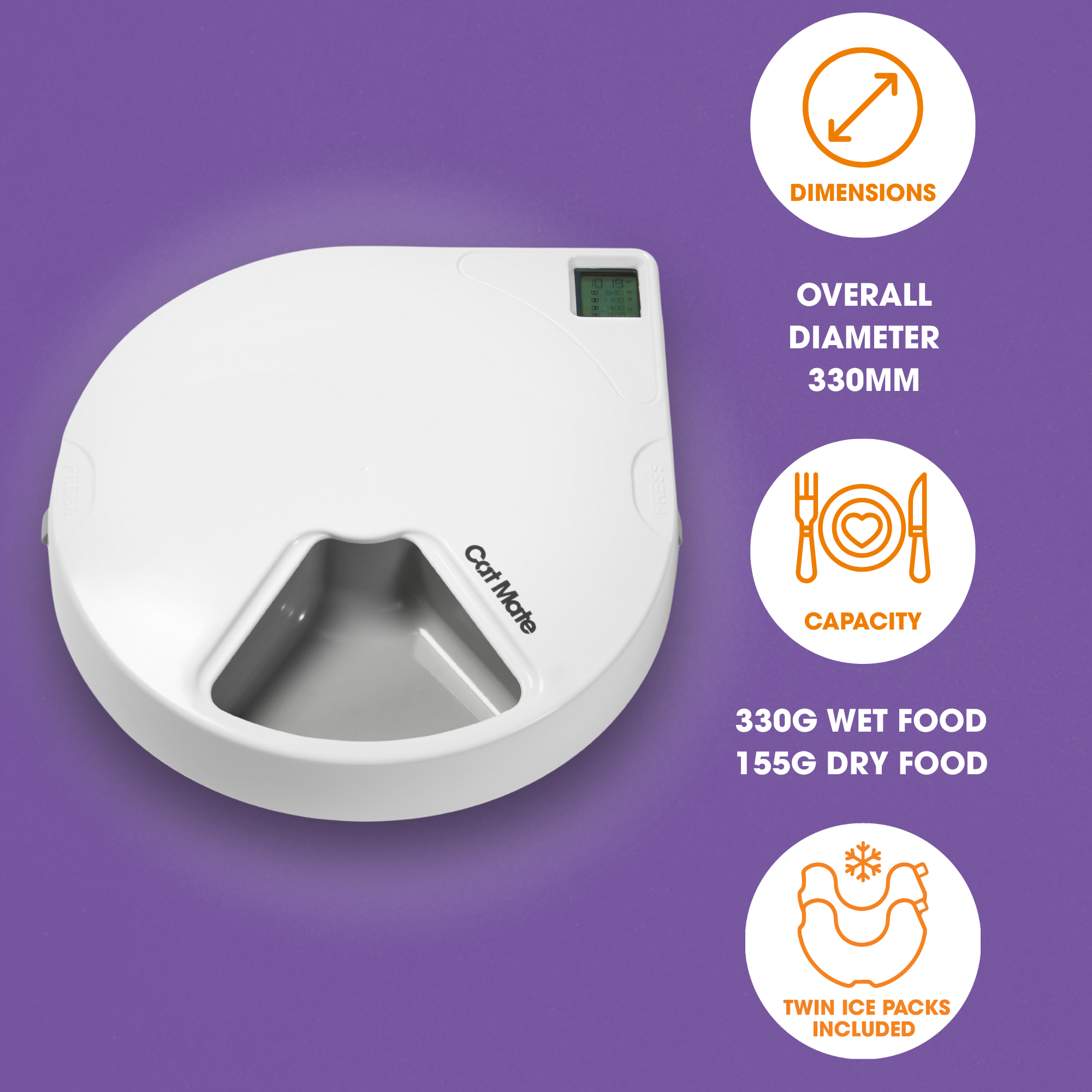 Cat Mate C500 Five-meal Automatic Pet Feeder with Digital Timer - For Cats & Dogs