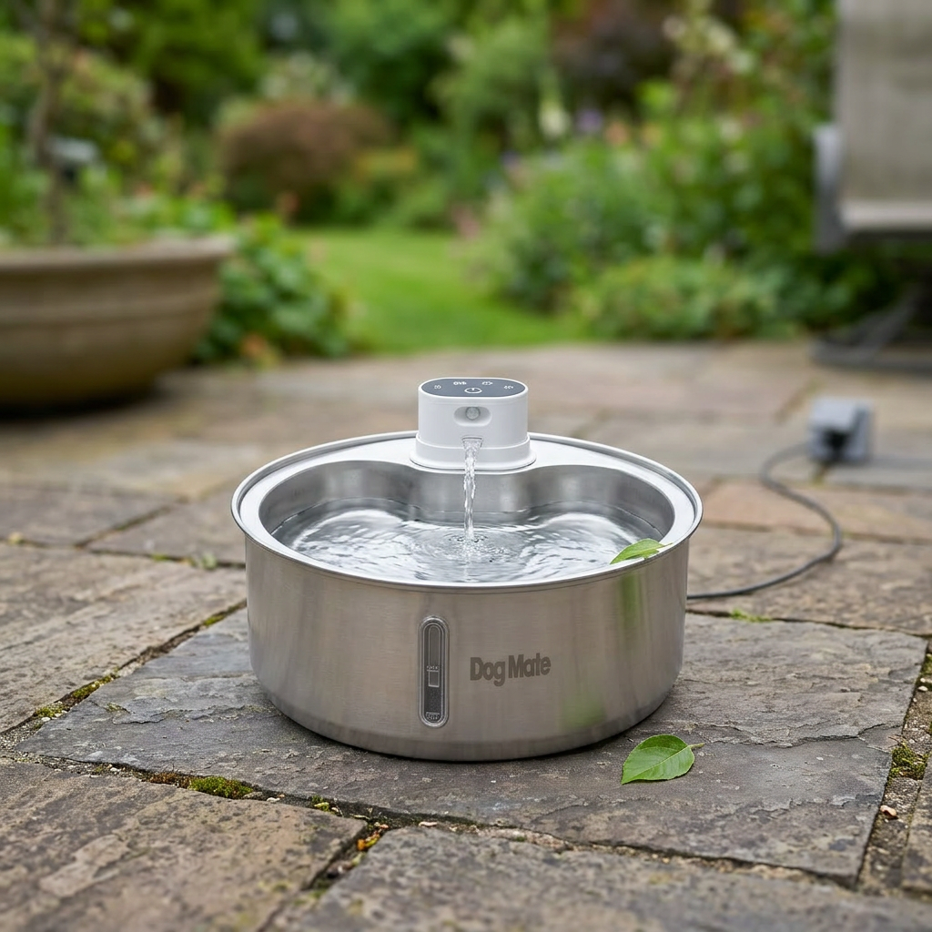 Dog Mate 8 Litre Stainless Steel Cordless Pet Water Fountain