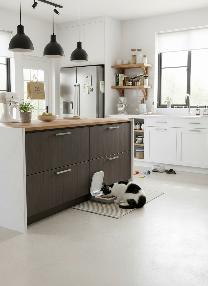 Closer Pets Two-Meal Automatic Dry/Wet Food Pet Feeder with Stainless Steel Bowl Inserts (C200)