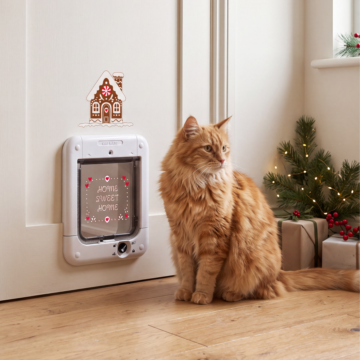 Cat Flap & Pet Door Vinyl Stickers – Halloween & Christmas Designs