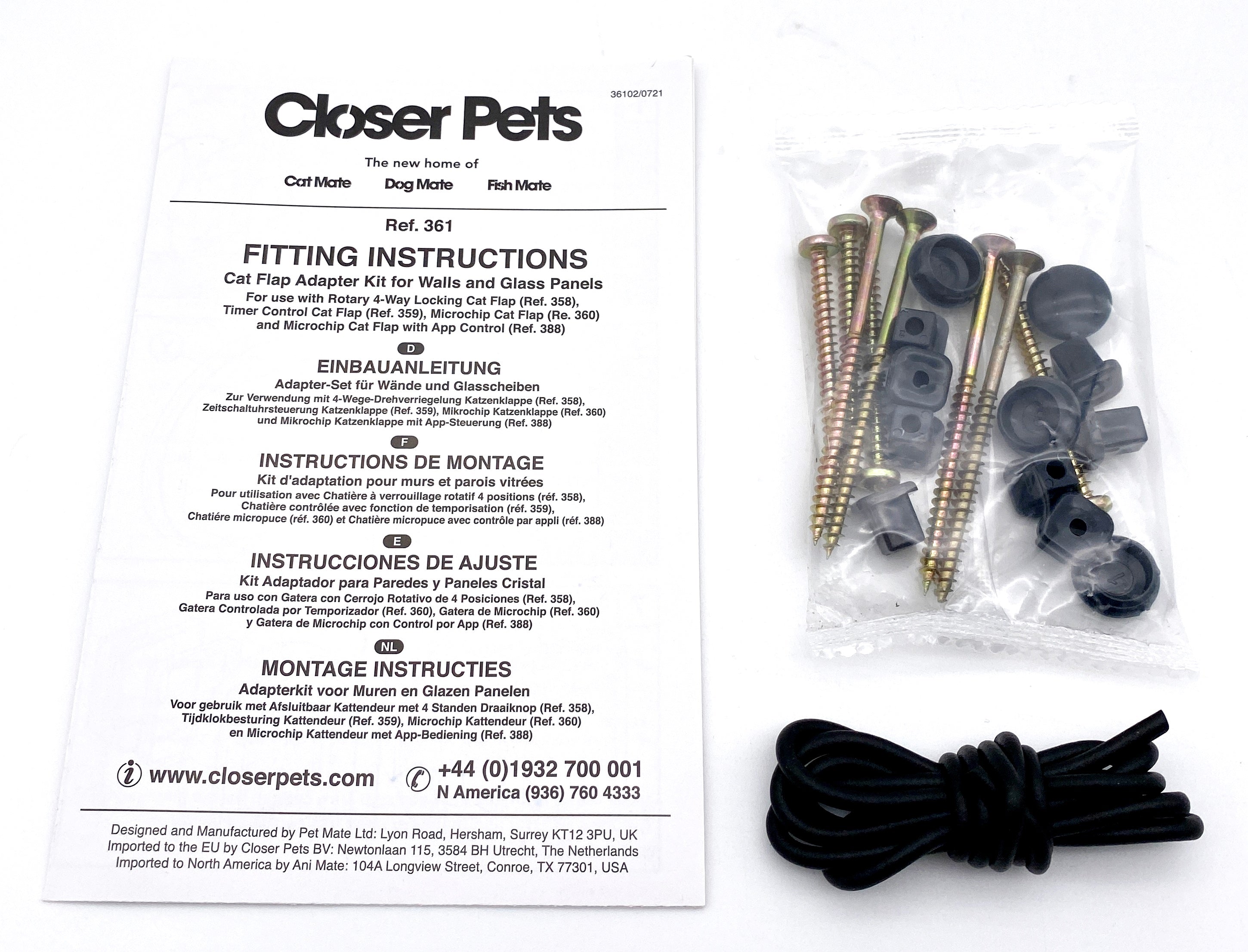 Cat Mate Cat Flap Adapter Kit for Walls and Glass Panels