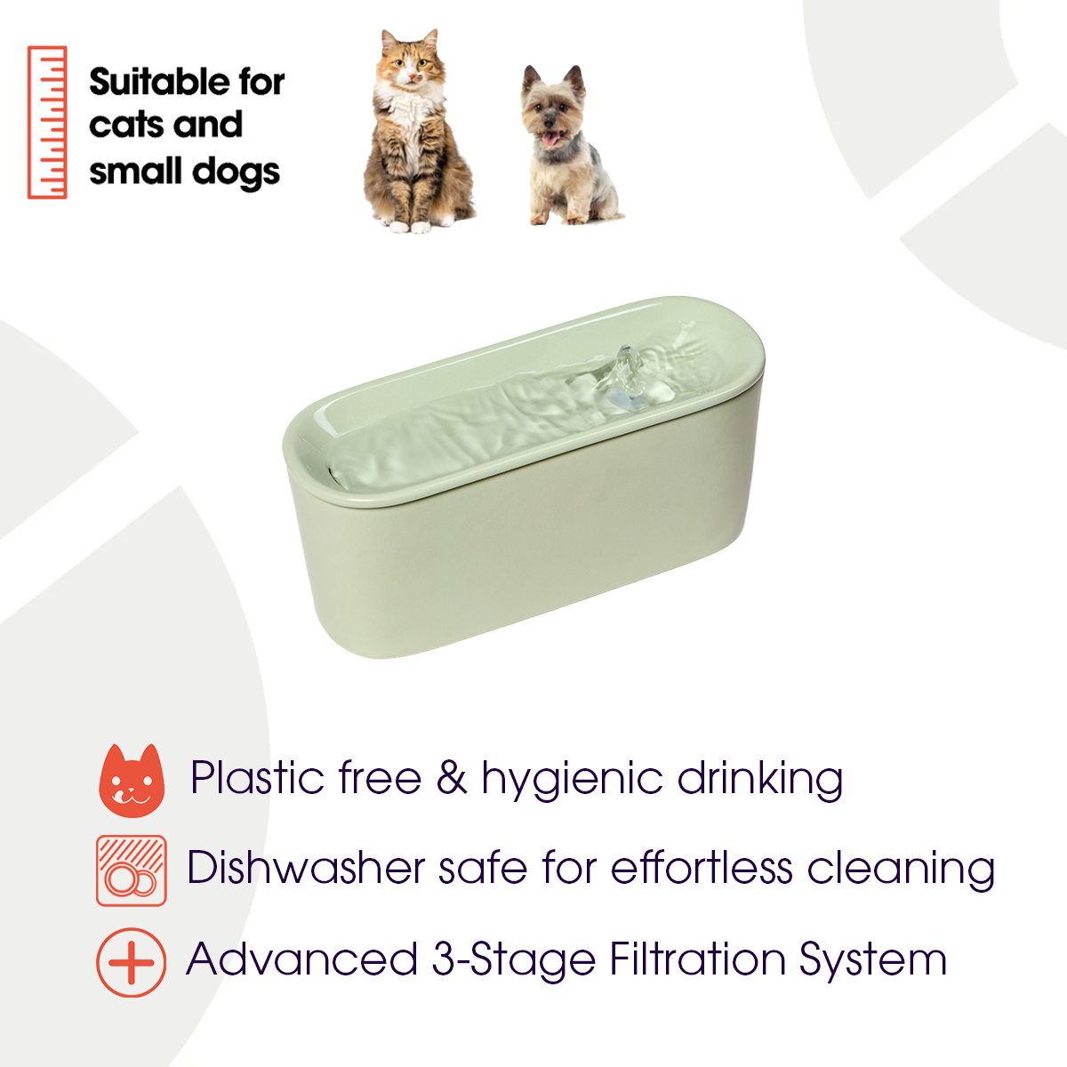 Cat Mate 800 ml USB Ceramic Cat Water Fountain 