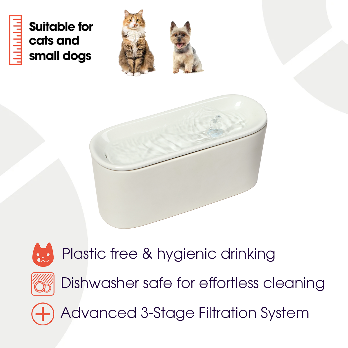 Cat Mate 800 ml USB Ceramic Cat Water Fountain 