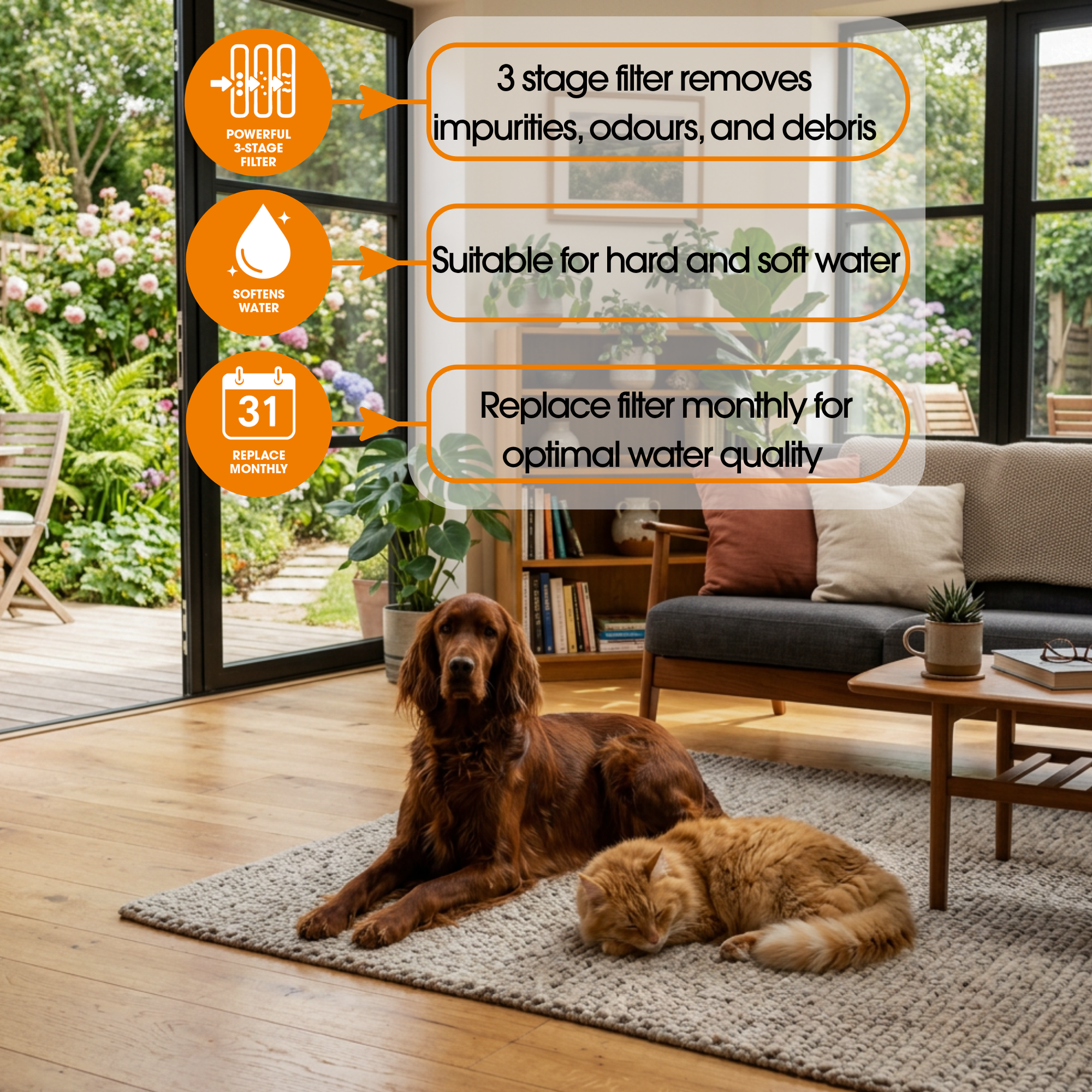 Replacement Filters for Dog Mate 8L & Cat Mate 2.2L Stainless Steel Fountain - 6 Pack