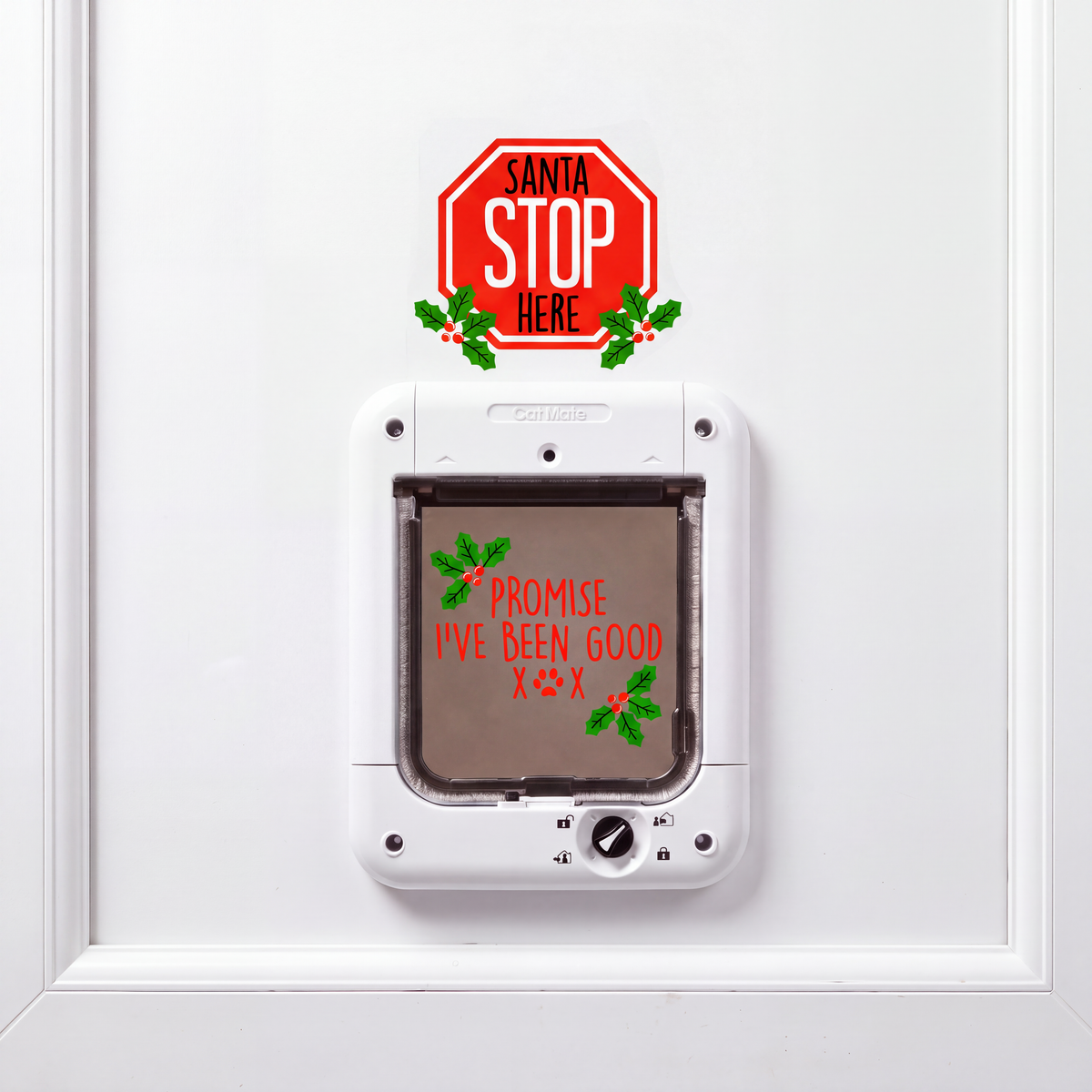 Cat Flap & Pet Door Vinyl Stickers – Halloween & Christmas Designs