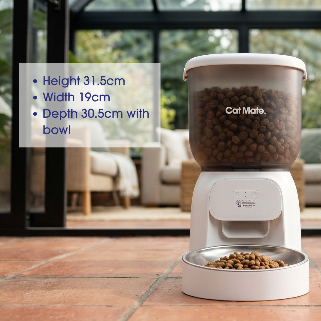Cat Mate WiFi Automatic Pet Feeder – 4L Dry Food Dispenser for Cats & Small Dogs