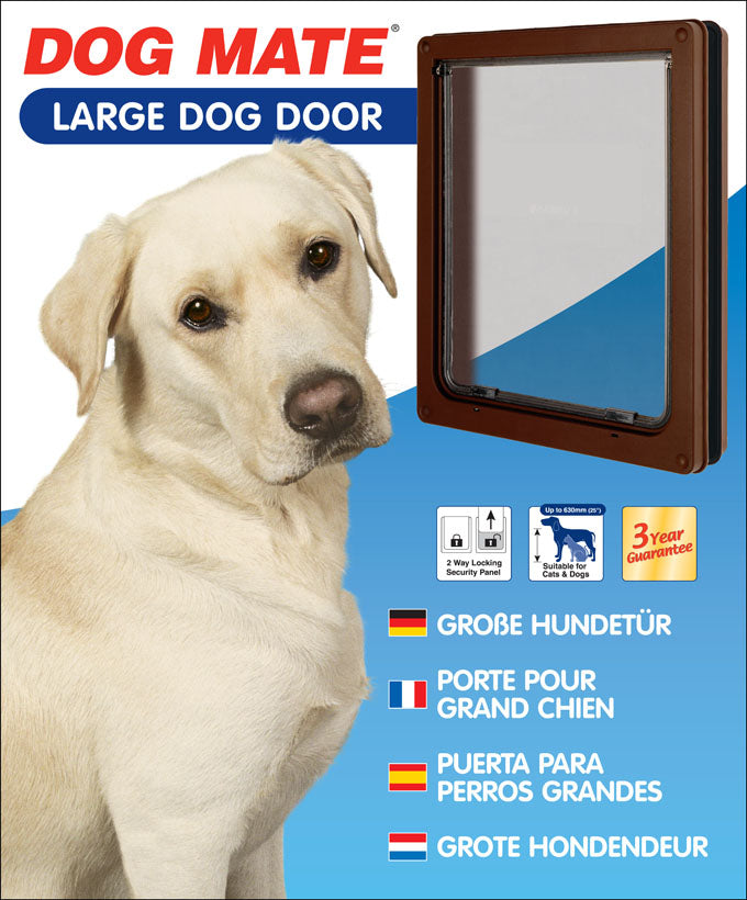 Dog Mate Large Dog Door – Brown (216B)