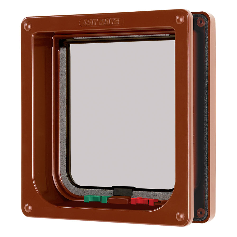 Cat Mate 4-Way-Locking Cat Flap with Liner to 50mm (2 inches) – Brown (235B)